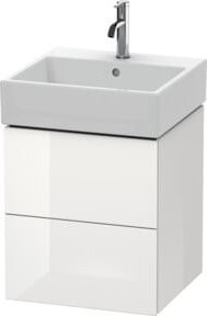 Duravit L-Cube Waschtischunterschrank in Weiß Hochglanz, wandhängend mit 2 Schubladen, B: 48,4 cm, T: 45,9 cm, H: 54,4 cm - Bild 1