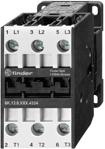 Finder 6K.13.8.230.4332 Industrierelais mit 3 Schließern, 15kW, 230 V/AC, 32A, Farbe: Weiß - Bild 1