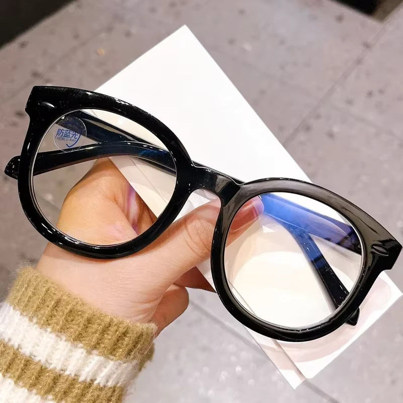 DIXSG Korrektionsbrille, Vollrand, Rund, Kunststoff, Schwarz, Damen - Bild 2