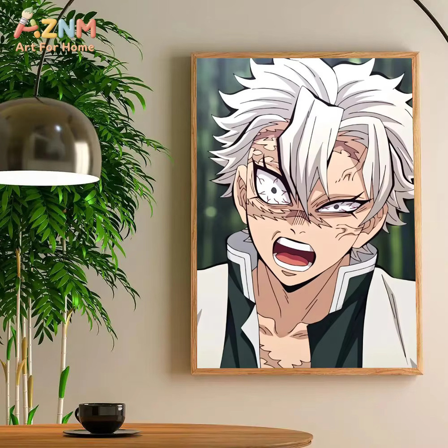 Kayou Demon Slayer Sanemi Shinazugawa Leinwand-Wandkunst, Anime-Poster-Dekoration, Mehrfarbig - Bild 6
