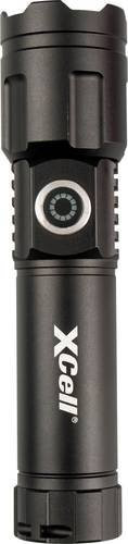 XCell Lunalux Slim LED Taschenlampe in Schwarz, akkubetrieben mit 400lm, dimmbar und mit Stroboskopmodus, inklusive Holster und Handschlaufe - Bild 1