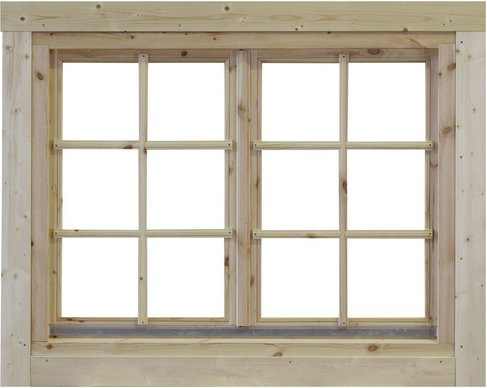 Wolff Finnhaus Doppelfenster für Gartenhäuser aus Holz in Braun, B x H: 129 x 99,6 cm mit Isolierglas - Bild 1