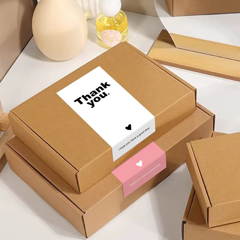 100 Stück Dankeschön-Aufkleber in Schwarz als rechteckige Siegelaufkleber für Geschenkverpackungen, Dekoration und Backboxen - Bild 4