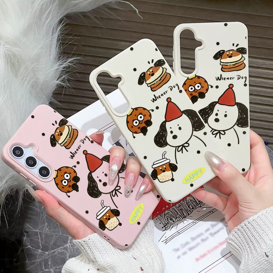 Handyhülle mit Cartoon-Welpen Design für Samsung Galaxy S25 Ultra, S24 FE, S23, A56 5G, A16, A17, A55, A36, A53, A35, A34, A06, A07, A26, A05S in Weiß - Bild 3