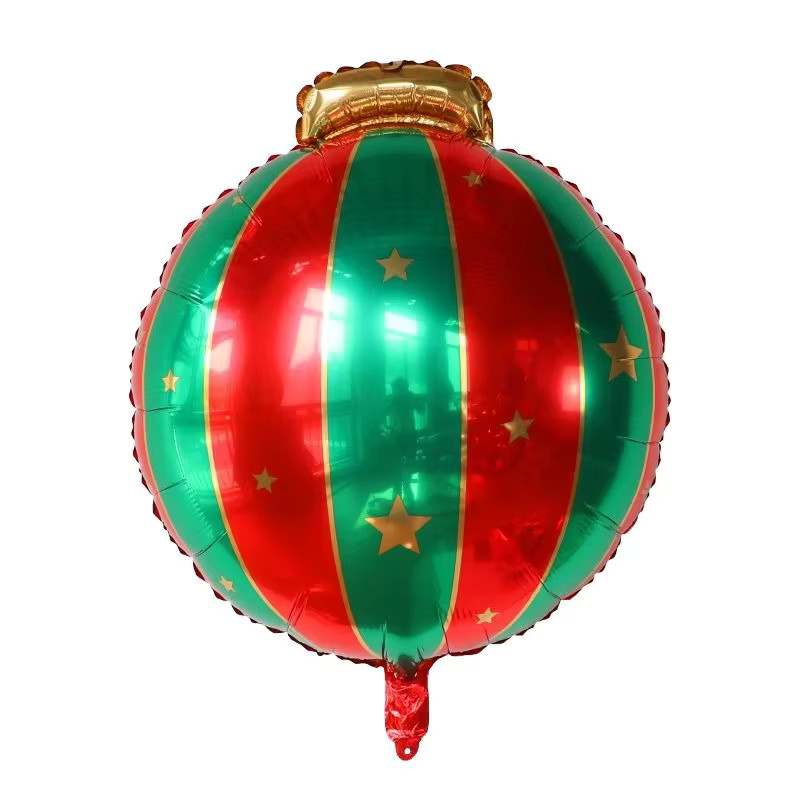 LQVYI 9er Set Weihnachts Dekoration Runde Lutscher Aluminiumfolie Ballons in Mehrfarbig gestreift zum Aufhängen für deine Party - Bild 2