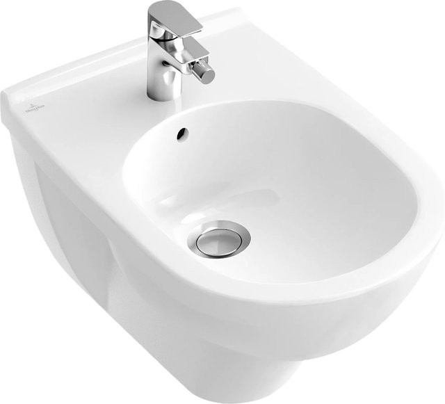 Villeroy & Boch O.novo Wandhängendes Bidet aus Keramik in Weiß, Breite: 36,0 cm, Tiefe: 56,0 cm - Bild 1