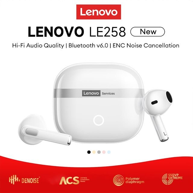 Lenovo LE258 TWS Kabellose Bluetooth V6.0 Stereo-Ohrhörer mit Geräuschunterdrückung und Mikrofon in Weiß oder Beige - Bild 1