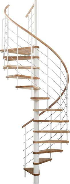 Minka Spindeltreppe Venezia in Buche und Weiß für eine Geschosshöhe bis 305,5 cm - Bild 1