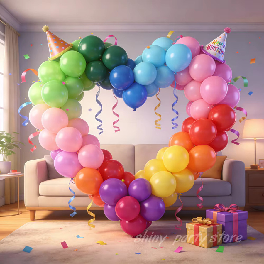 GSF Regenbogen Rundballons Set, 100 Stück, matt, Multicolor, für Hochzeit und Geburtstag - Bild 3