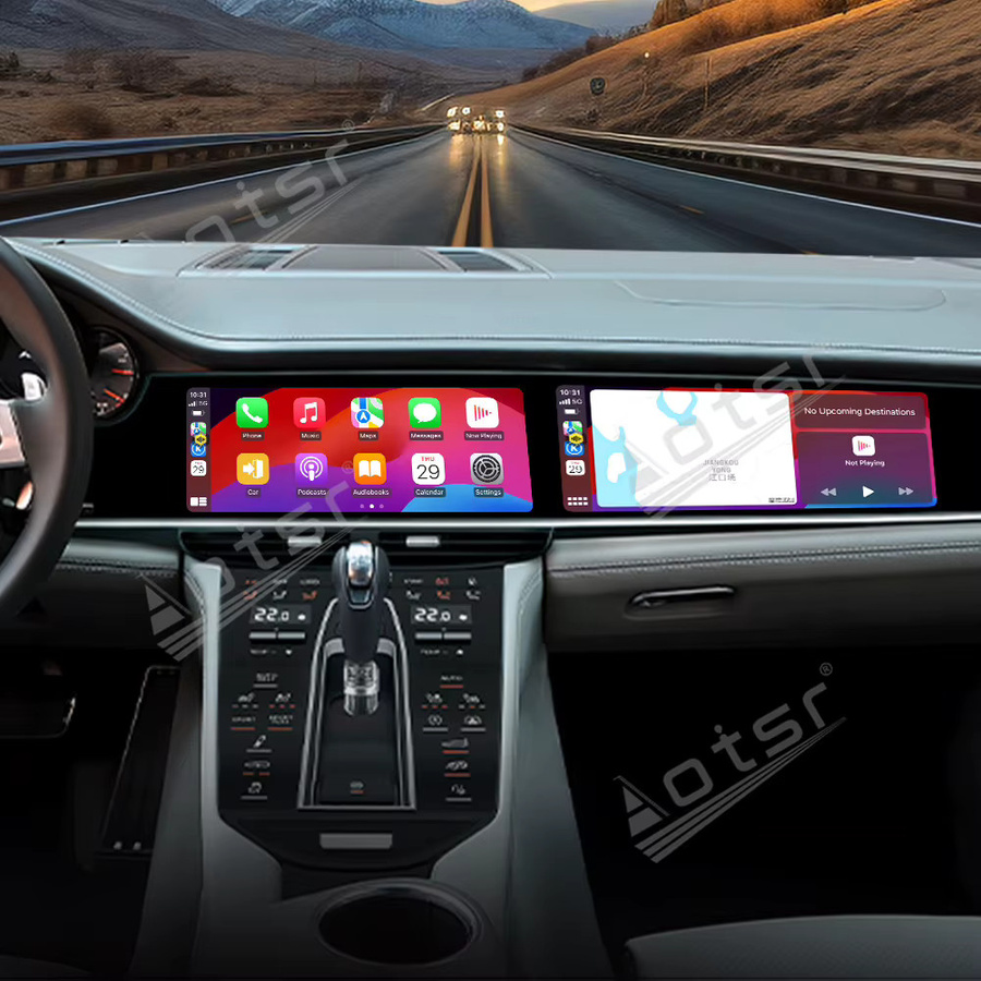 Aotsr Android Multimedia Autoradio mit GPS-Navigation und IPS-Bildschirm für Porsche Panamera, Schwarz - Bild 4