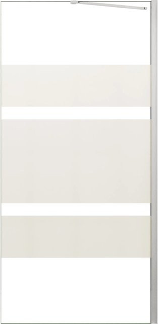 AICA Walk In Duschwand aus ESG-Glas, teilsatiniert, Farbe: Silber/Transparent, B/H: 120 x 190 cm, Glasstärke: 6 mm, inklusive 50 cm Diagonal Wandhalterung und Stabilisator - Bild 1