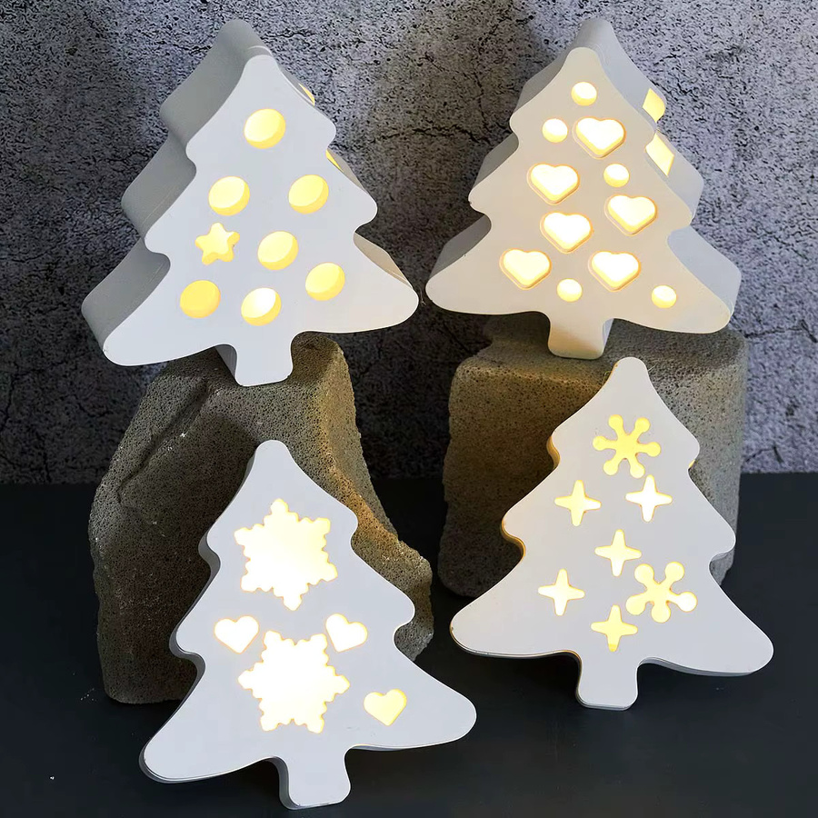 UDOCOOL Silikonform für Weihnachtsornamente zur DIY-Gestaltung von Gips- oder Harz-Dekorationen in Weiß - Bild 1