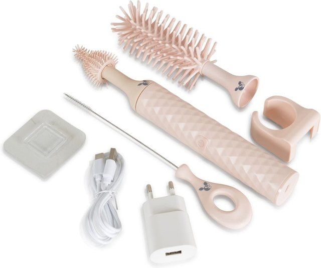 Cangaroo Elektrisches 2in1 Flaschenbürstenset mit Saugerreiniger in Rosa - Bild 1