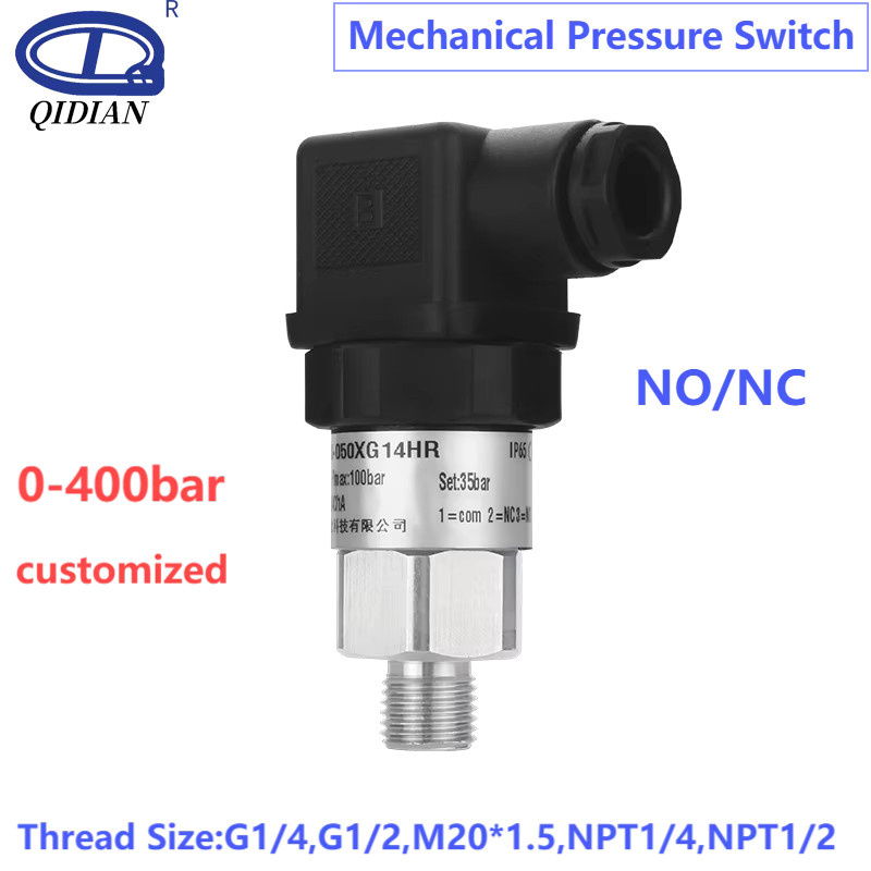 Vadias Mechanischer Druckschalter für Wasserpumpen, Luft und Öl mit M20*1,5 Anschluss und verschiedenen Druckbereichen von 0,2 bis 50 bar (NO+NC) - Bild 1