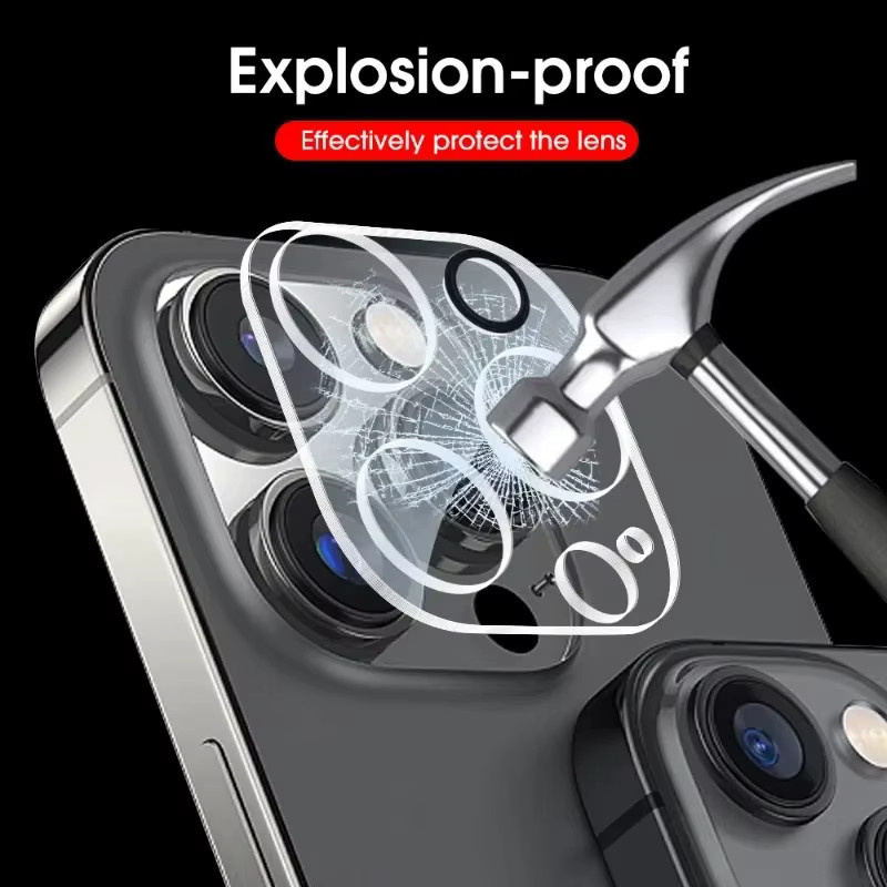 Fomscvka Kamera Objektiv Schutz Glas für iPhone 16 Plus 15 Pro 14 Pro Max 13 Mini, transparente Vollabdeckung, 1-5 Stück - Bild 3