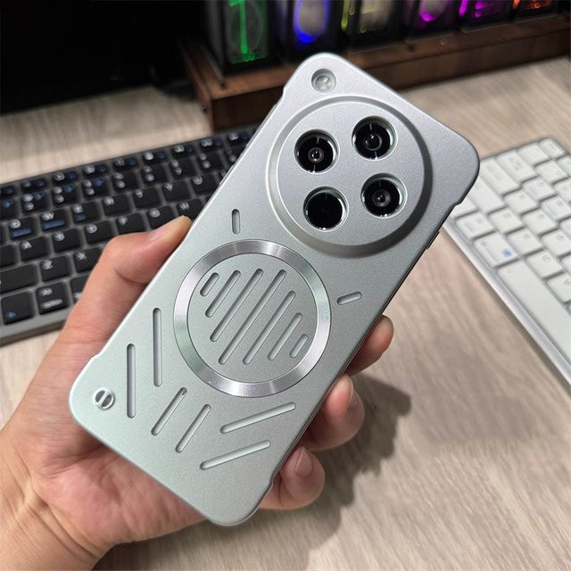 Magnetische und rahmenlose Schutzhülle für OPPO Reno 13 14 Pro Find X9 X8 X7 Ultra Pro X8S Plus in Orange und Silver mit ultradünner Wärmeableitung - Bild 1