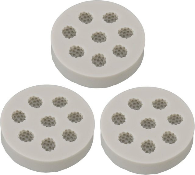 CosyHome Silikonbackform Himbeerform Set, 3 Stück, Grau und Weiß, flexible Backform für DIY Kuchen - Bild 1