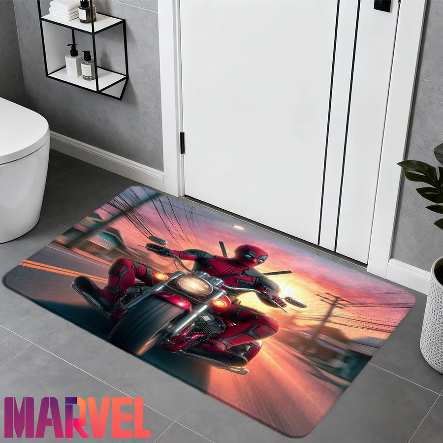 MARVEL Deadpool Badematte mit rutschfester Rückseite, Mehrfarbig, B/T: 60 x 40 cm - Bild 2