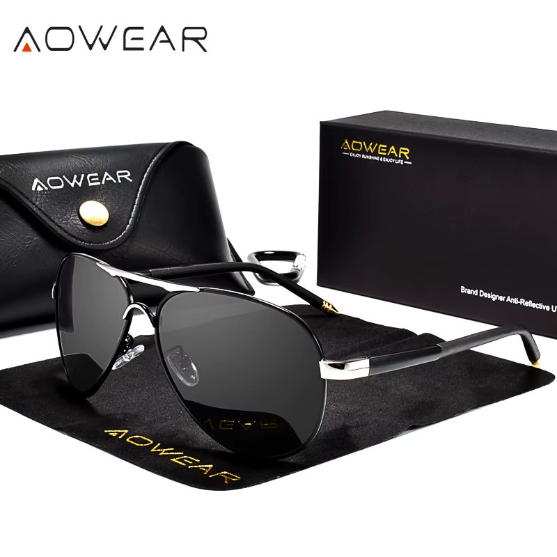 AOWEAR Sonnenbrille Aviator, polarisiert, Herren, Vollrand - Bild 2
