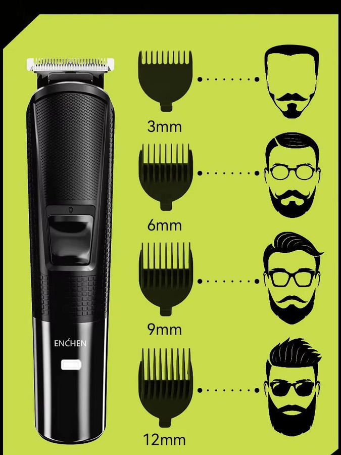 ENCHEN Haarschneider- und Bräutigam-Set, Schwarz, Herren - Bild 7