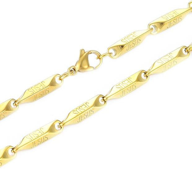 Wucifang Jewelry Halskette Edelstahl, Gold, Herren, 61cm - Bild 1