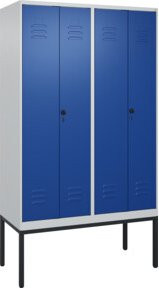 C+P PSA Doppel-Spind Classic PLUS Gestell mit 4 Abteilen, Grau und Blau, B/H/T: 120 x 212 x 50 cm - Bild 1