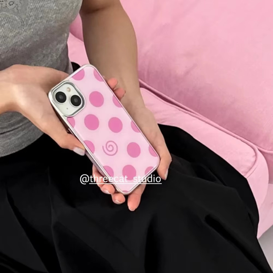 DecoPhone Handyhülle mit lila rosa Wellen- und Punktmuster für iPhone 17 16 15 14 13 12 11 Pro Max XR Plus - Bild 3