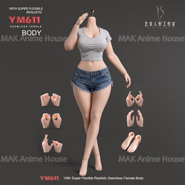 YM611 Weiblicher Nahtloser Körper, 1/6 Maßstab, Actionfigur, Modell, Silikon, Bunt / Mehrfarbig - Bild 1