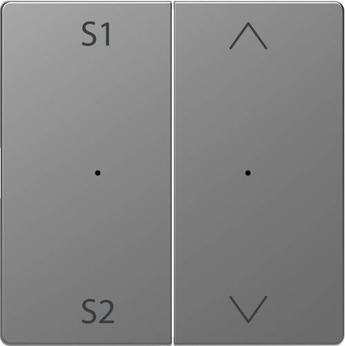 Merten Abdeckung für Wechselschalter System Design in Edelstahl Silber MEG5227-6036 - Bild 1