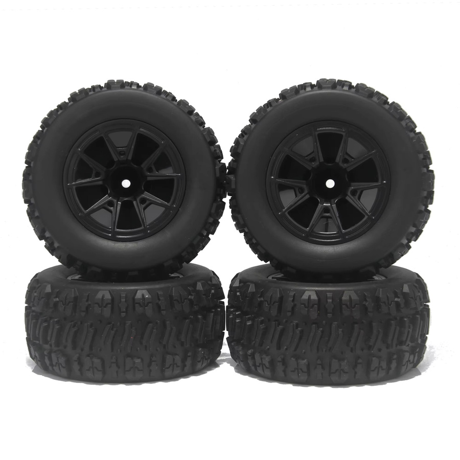 NEEBRC Monster Reifen Räder, 4-teiliges Set, 90mm 12mm Hex, Schwarz - Bild 3
