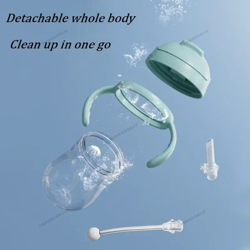 Babyflasche mit Griff in Blau, 300 ml, weite Öffnung aus Polypropylen mit steuerbarer Wasserdurchflussrate - Bild 2