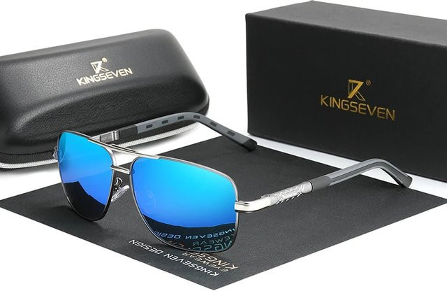 Kingseven Sonnenbrille Aviator, Aluminium, Vollrand, polarisiert, Unisex - Bild 1