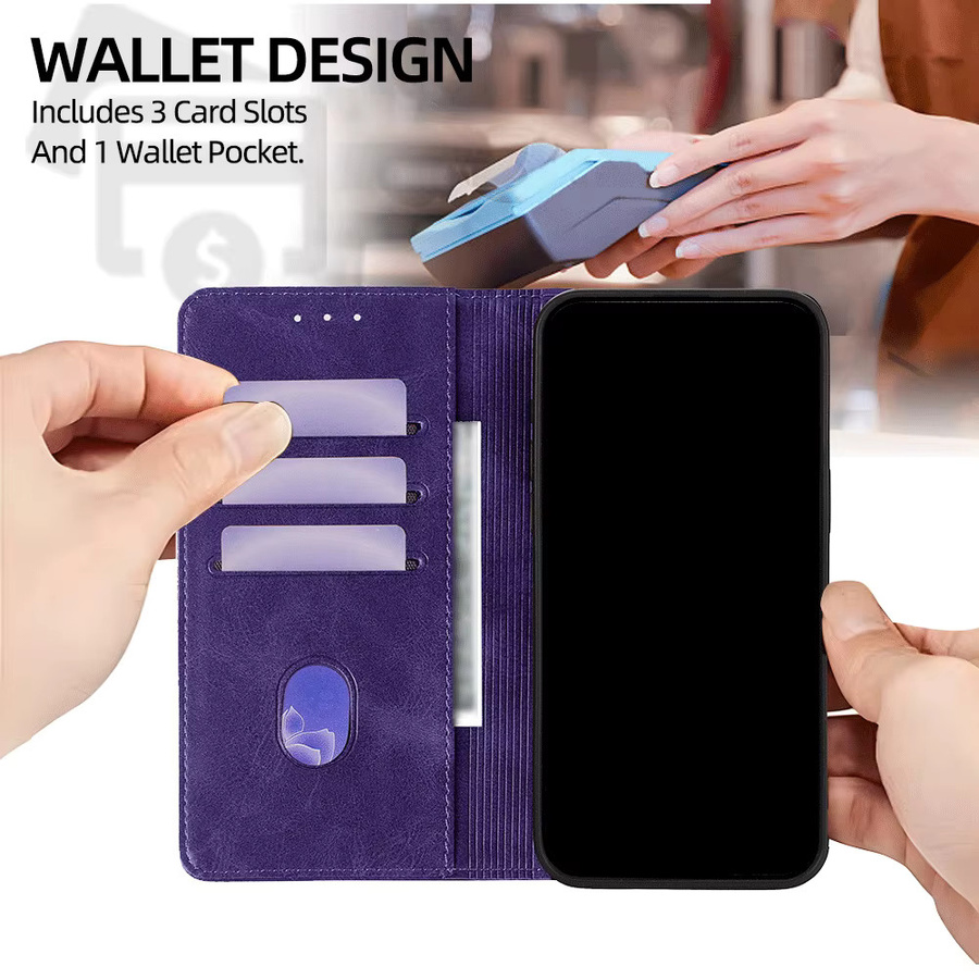 Magnetische Leder-Handtasche mit Schmetterlingsmuster für Samsung Galaxy S25 Ultra S25 FE S24 S23 S22 Plus A17 A07 A56 A36 A26 Flip Wallet Cover in Rot und Lila - Bild 4
