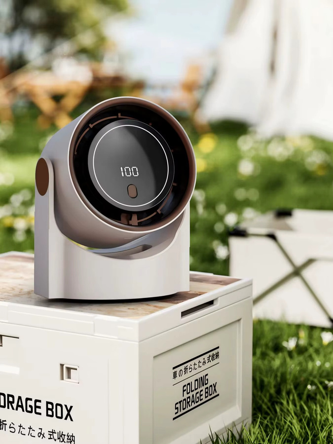 UURMI Desktop-Ventilator ohne Rotorblätter, tragbarer USB-Ventilator mit digitalem Display, 100 Geschwindigkeitsstufen und Turbo-Funktion, Farbe: Weiß - Bild 6