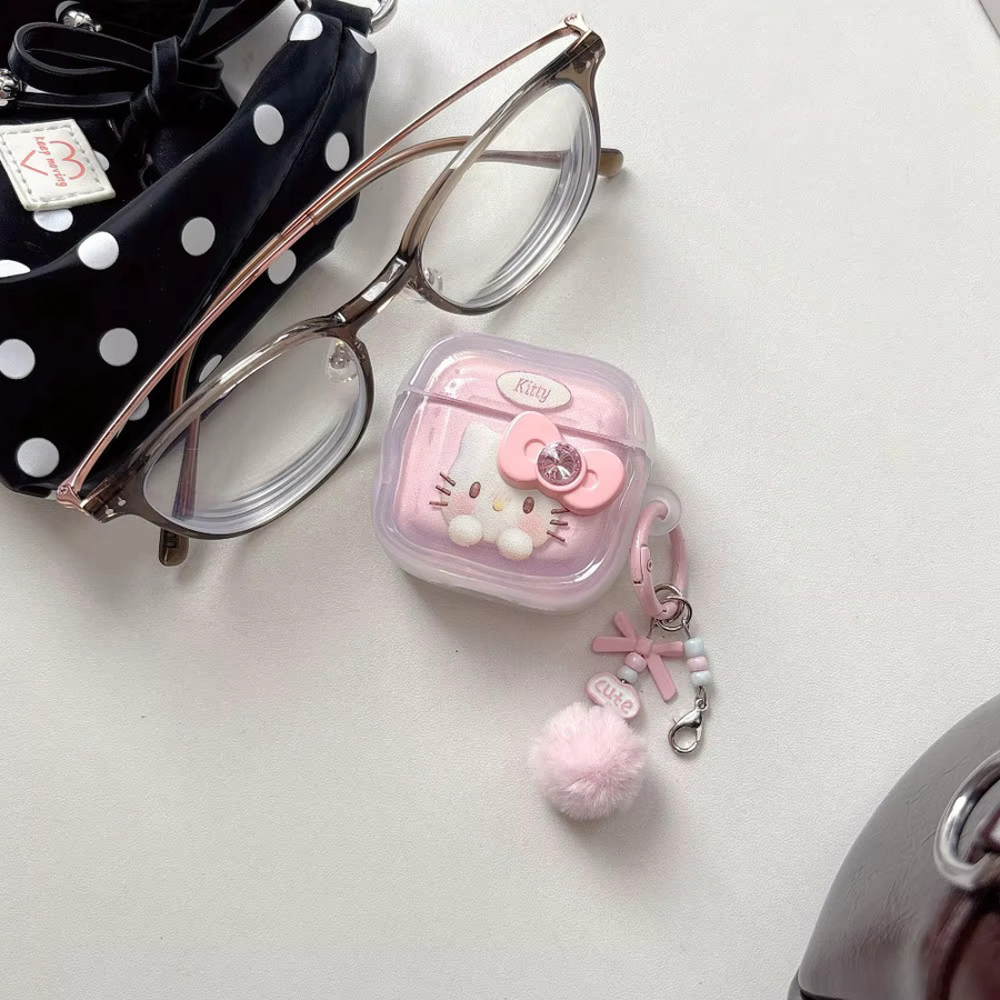 Sanrio Hello Kitty Kopfhörerhülle für Apple AirPods 1 2 3 4 Pro Pro 2 Pro 3 in Rot und Pink - Bild 2