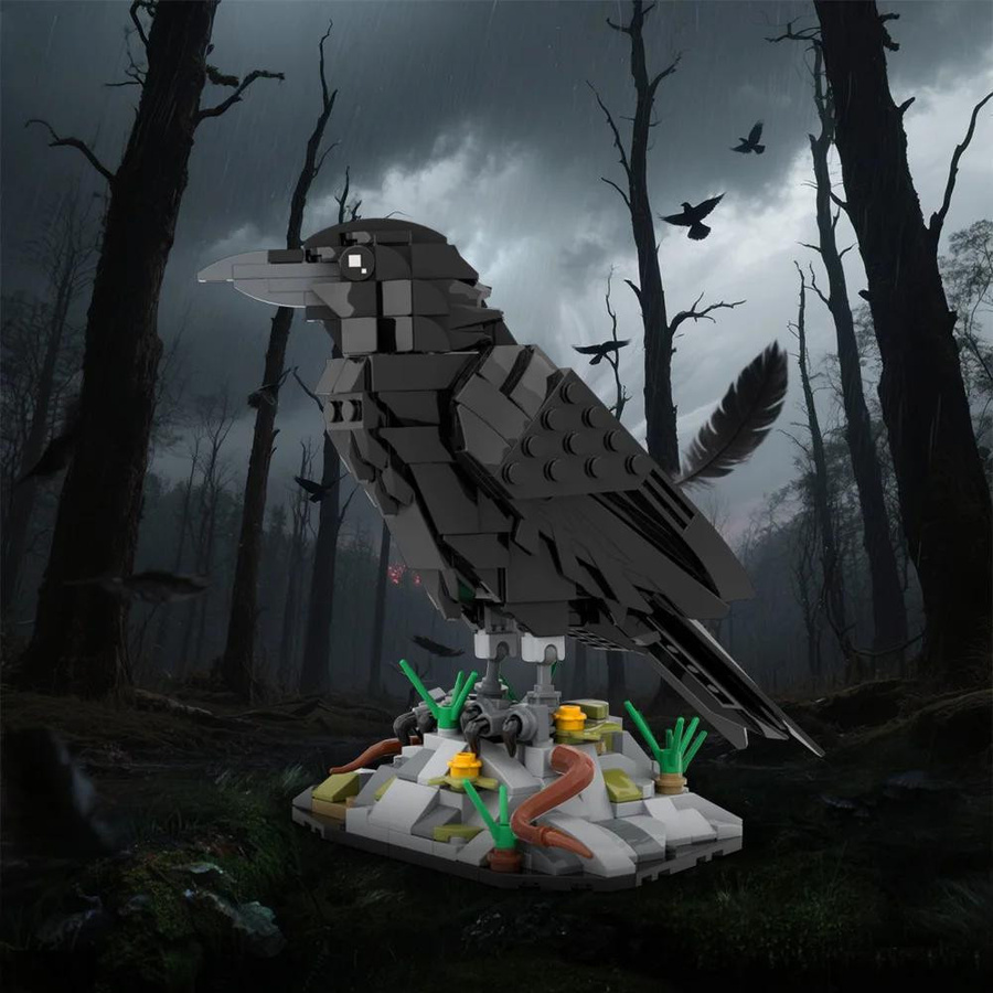 Gobricks MOC-217187 Rabe Krähe Tierreihe Bausteine Montage Spielzeug ab 14 Jahren - Bild 2