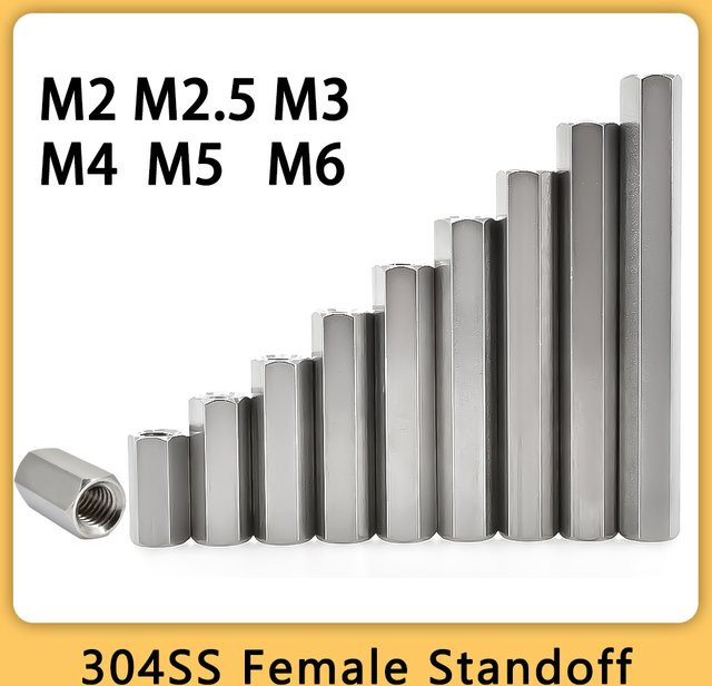 HUI JI Abstandsschrauben aus 304 Edelstahl, Hex Motherboard Standoff Spacer in Silber - Bild 1