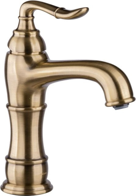 PaulGurkes Nostalgie Waschtischarmatur in Bronze als Retro Mischbatterie aus Messing mit Einhebelmischer und Wassersparfunktion - Bild 1