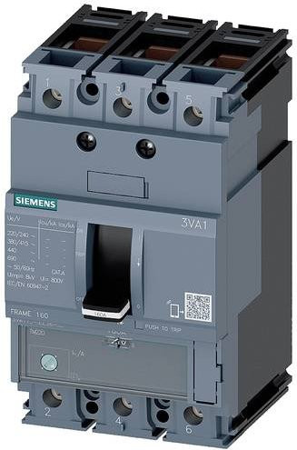 Siemens 3VA1112-5EE36-0AA0 Leistungsschalter in Grau mit einem Einstellbereich von 88 - 125A und einer Schaltspannung von max. 690 V/AC - Bild 1