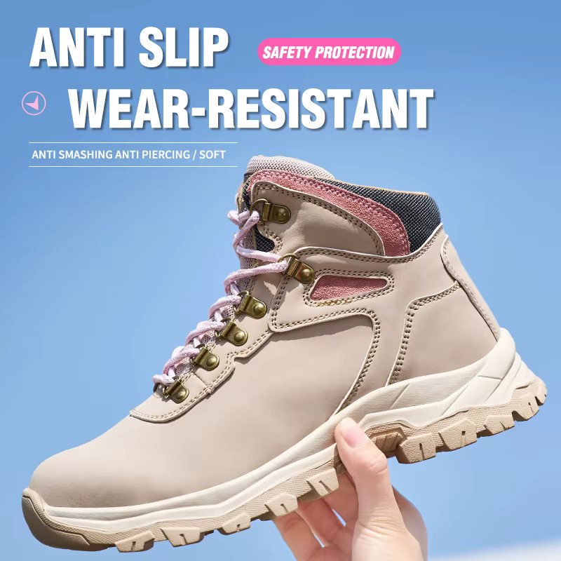 Kankeirr Sicherheitsschuhe für Damen in Beige mit Stahlkappe und Anti-Zertrümmerungs-Schutz - Bild 3