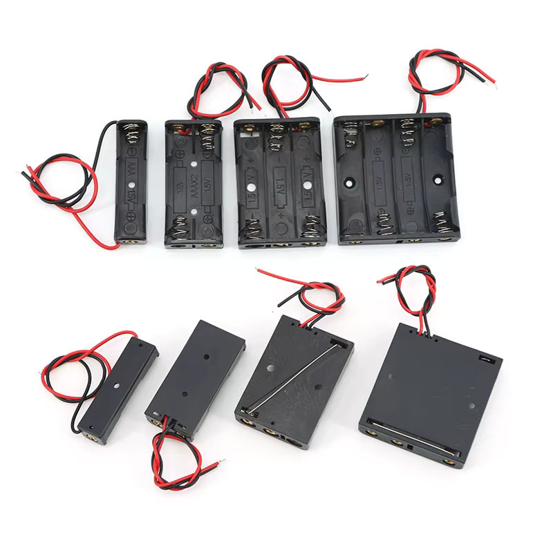 Gakaki AAA Batteriefach Set in Schwarz mit 1, 2, 3 oder 4 Slots für 1,5V bis 6V - Bild 2