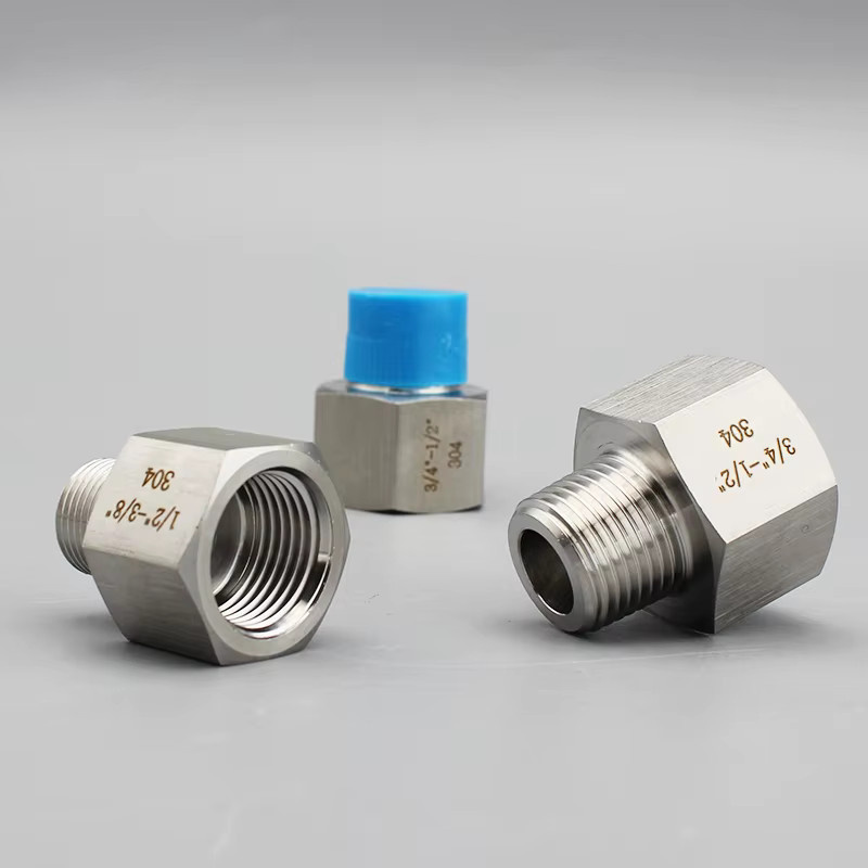 AW Sechskantadapter aus 304 Edelstahl als Stecker auf Buchse Rohrverschraubung mit BSP Gewinde für Hochdruck bis 6000 psi, Farbe: Silber - Bild 2