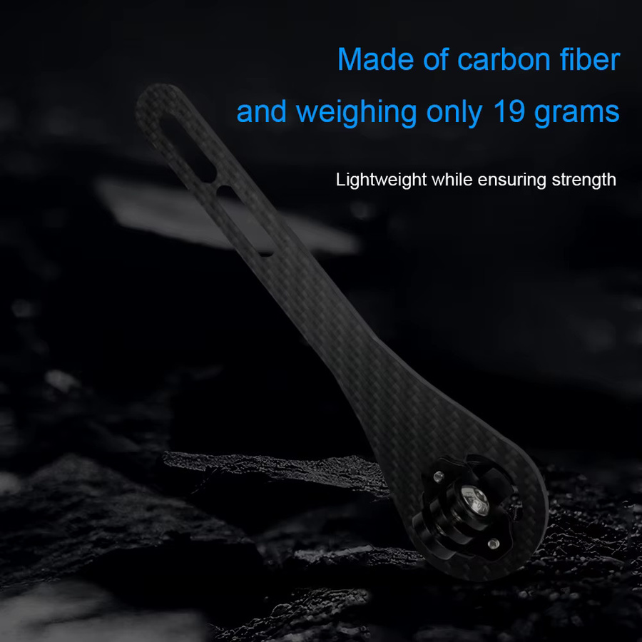 RIRO Carbon Fahrrad Computer Halterung für Garmin, GoPro, Wahoo und Bryton in Schwarz - Bild 5