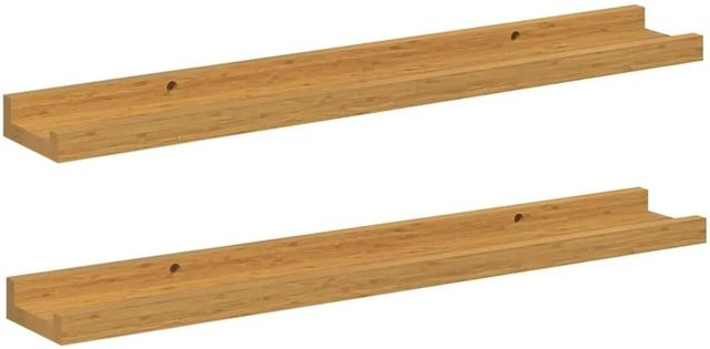 vidaXL Wandregal Set aus Holzwerkstoff in Beige, 2 Stück, B: 60 cm, H: 9 cm, T: 3 cm - Bild 1