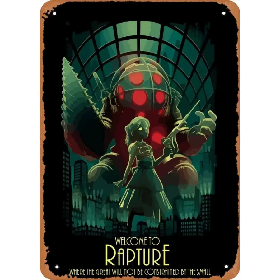 Vintage Bioshock Rapture Metallplakat CIFBUY Wanddekoration Mehrfarbig B: 30,0 cm, H: 20,0 cm - Bild 4