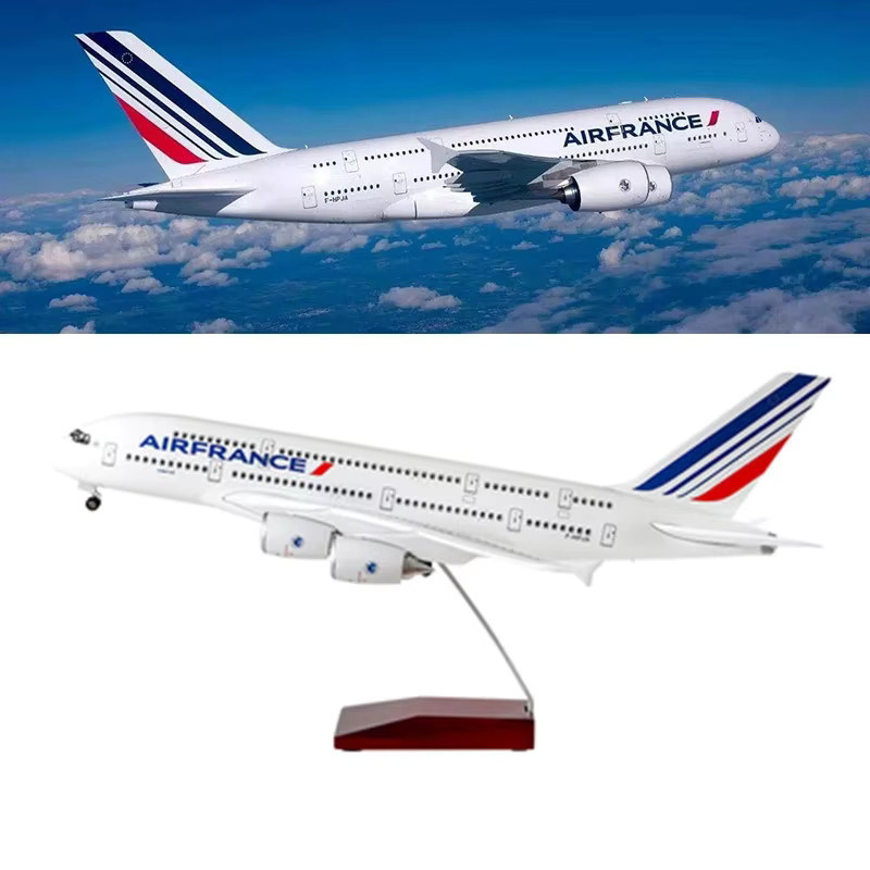 ZOCO A380 Air France Flugzeugmodell, 47cm, Kunststoff, Harz - Bild 2