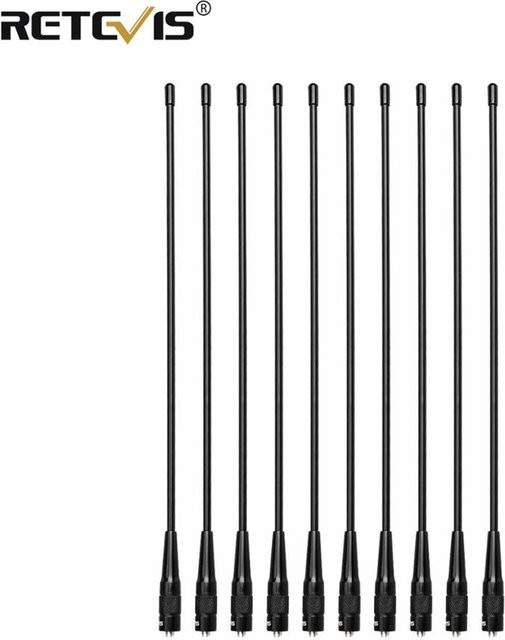Retevis RHD-771 Walkie-Talkie Antenne 10er Set in Schwarz, 39 cm Länge mit SMA-F Anschluss für VHF/UHF, kompatibel mit Baofeng UV 5R, HYT, Quansheng UV K5/K6 und Retevis HD2/RT29 - Bild 1