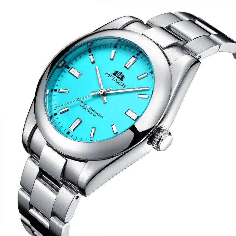 PAULAREIS P Armbanduhr Automatik, Edelstahl, Blau, 41 mm, Herren - Bild 2