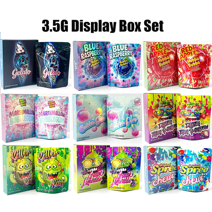 Cartoon Display Verpackungsbox-Set mit Mylar-Plastikbeuteln und Papierbeuteln in Multicolour für 3,5 Gramm - Bild 2