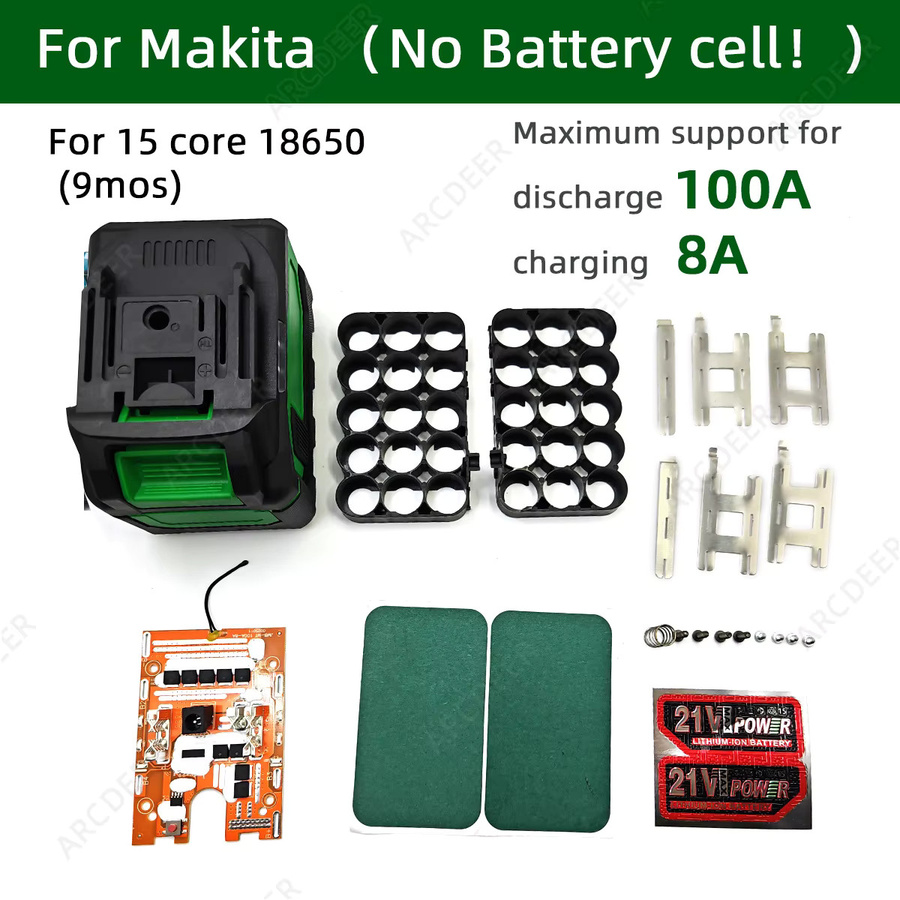 Schutzplatine für Makita 18650 Li-ion 15 Core Akku mit 9 Mosfet für DIY-Ersatzbau - Bild 2